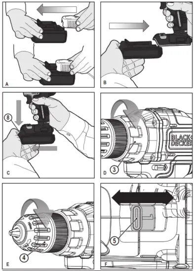 BLACK DECKER BDCHD18 Cordless Hammer Drill Driver with Battery - FIG