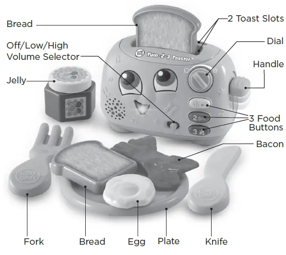 LeapFrog 80-609800 Yum-2-3 Toaster™ imaginative play learning FIG 1