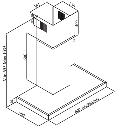 PHILCO PEW 613 Range Hood -Dimensions