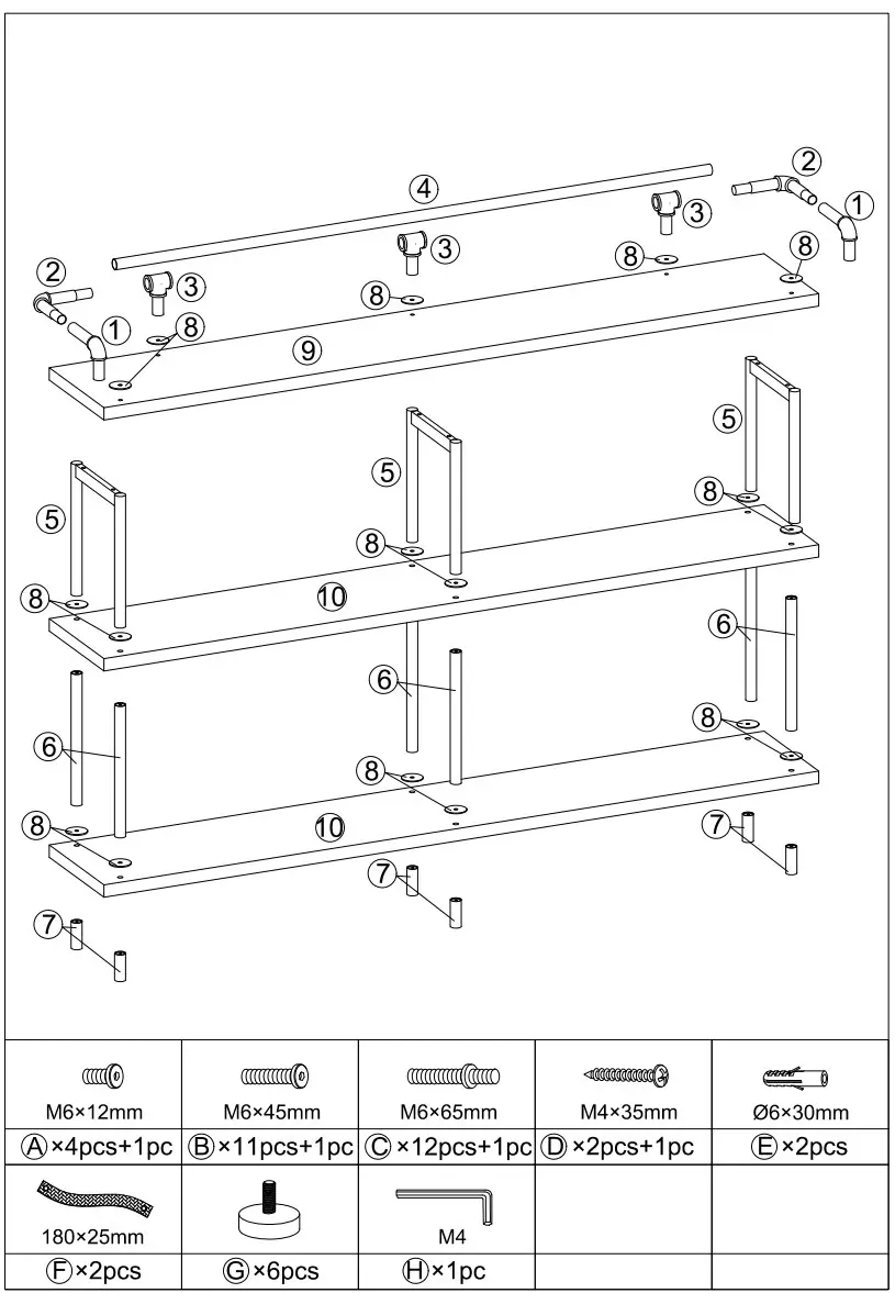 BYBLIGHT BB F1549XL Rustic Brown Industrial Rectangle Particleboard Console - Figure 1