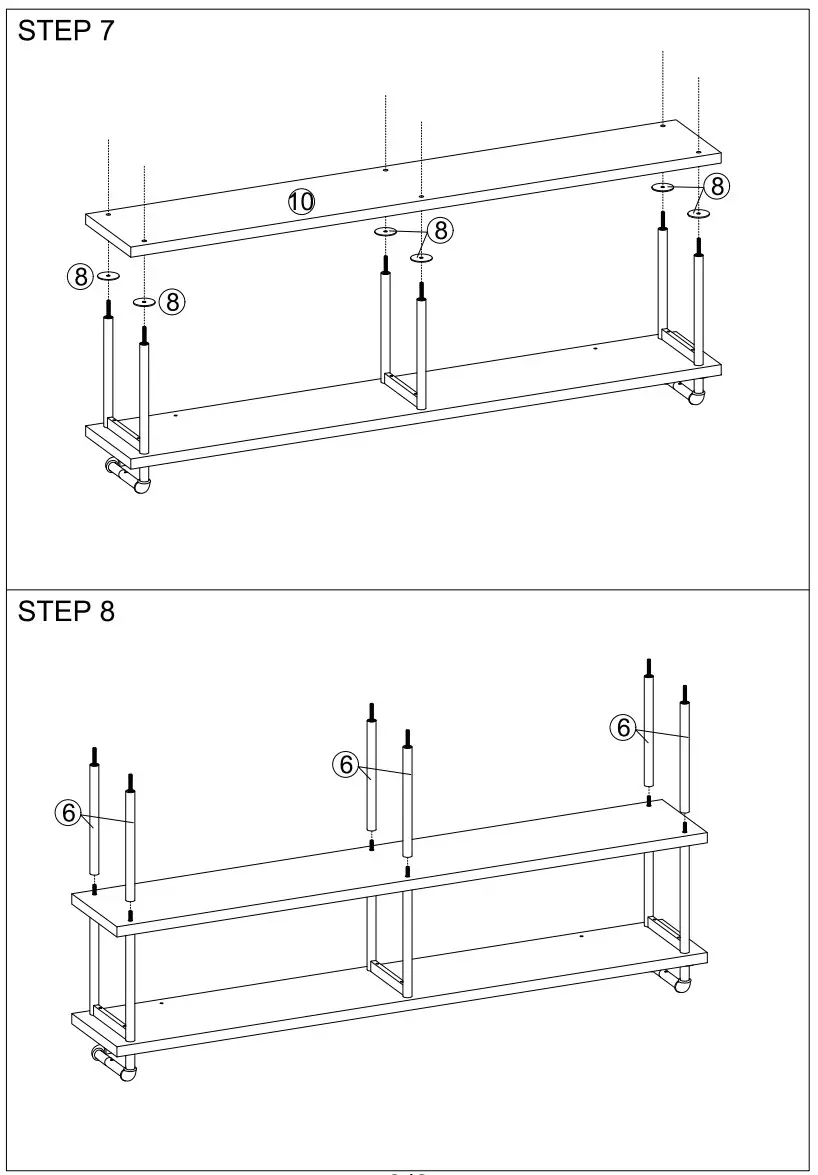 BYBLIGHT BB F1549XL Rustic Brown Industrial Rectangle Particleboard Console - Figure 5