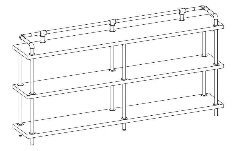 BYBLIGHT BB F1549XL Rustic Brown Industrial Rectangle Particleboard Console