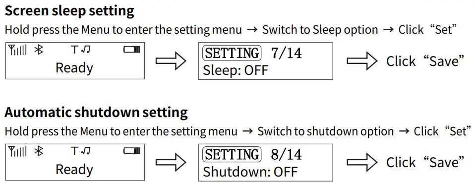 Gprinter CATPR Wireless Thermal Printer User Manual - Menu Options Description