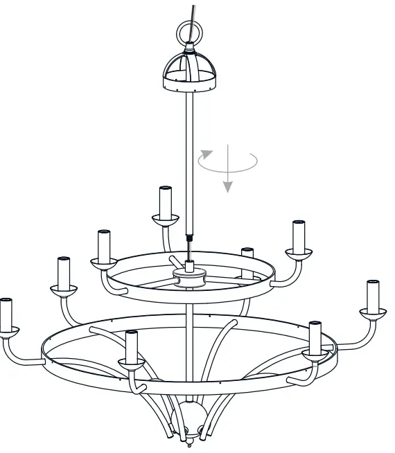 QUOIZEL ADL5030MBK Adelaide 9 Light Chandelier - Support Arms 1
