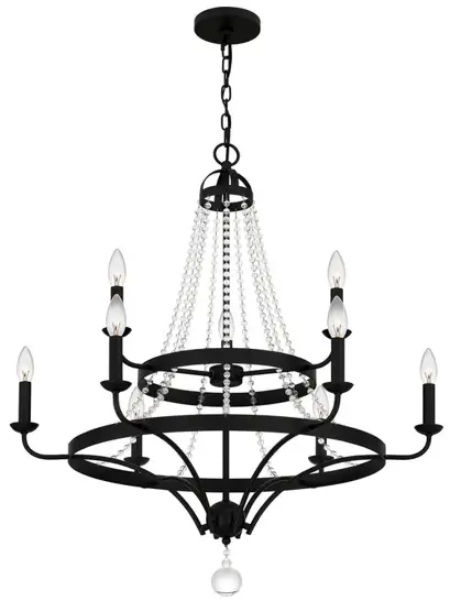 QUOIZEL ADL5030MBK Adelaide 9 Light Chandelier