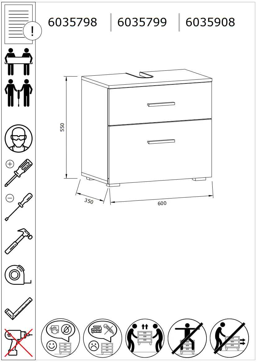 INOSIGN 6035908 Washbasin Cabinet Skara