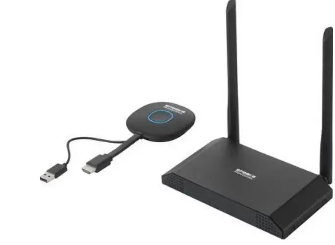 SpeaKa 2342739 4K Wireless Presentation Transmitter and Receiver with Quad Multi Viewer