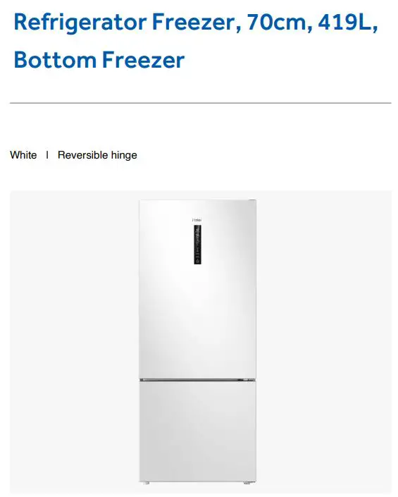 Haier HRF450BW2 70cm 419L Bottom Mount Fridge Freezer User Guide