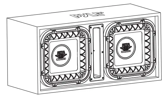 PYLE PLSQ210BS Dual Subwoofer Box System - Figure 1