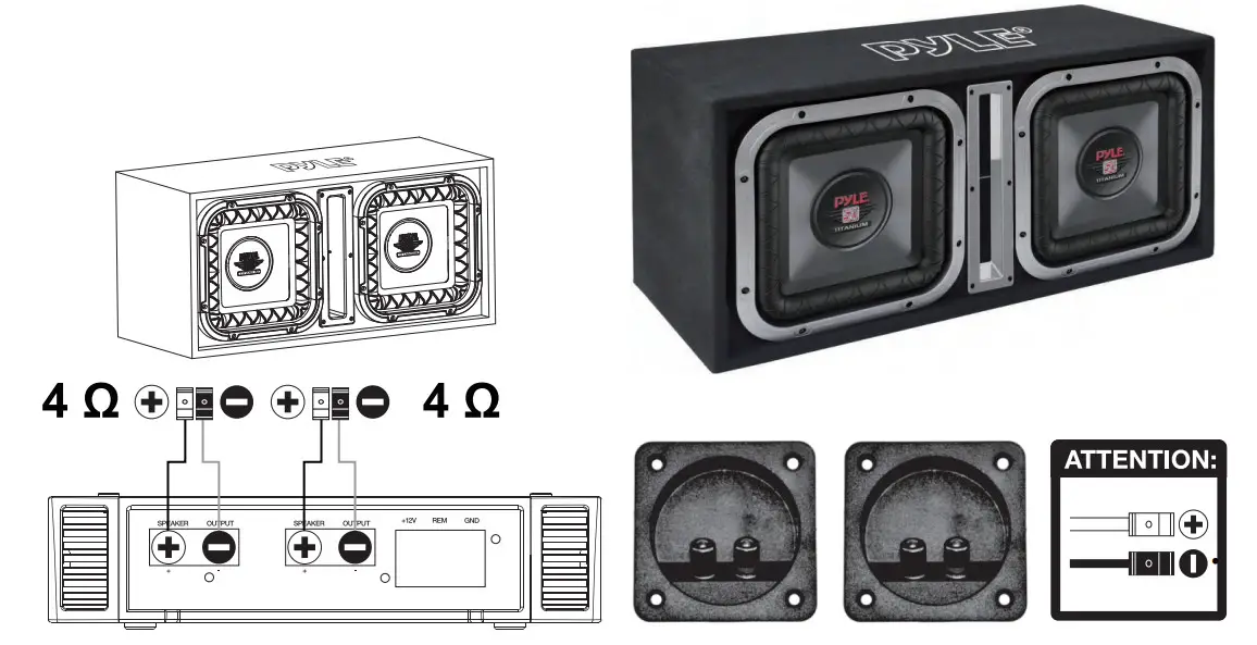 PYLE PLSQ210BS Dual Subwoofer Box System