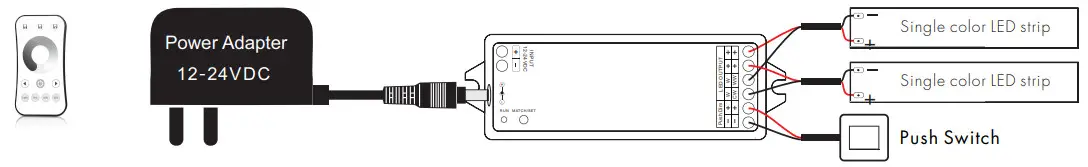 SKYDANCE WZ1 2CH LED Controller Mechanical Structures - Wiring Diagram