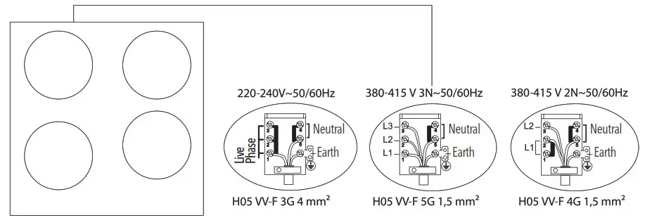 TESLA HV6400SB Glass-ceramic cooktops Archives - Electrical Connection Scheme
