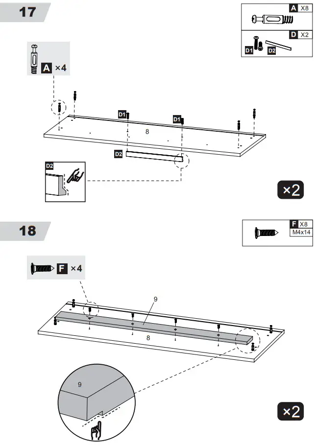 DEVAISE AWJG008 Wood 2 Large Drawer File Cabinet - Fig 16
