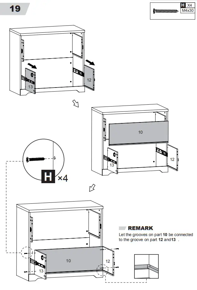 DEVAISE AWJG008 Wood 2 Large Drawer File Cabinet - Fig 17