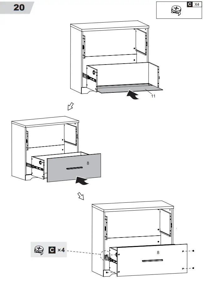 DEVAISE AWJG008 Wood 2 Large Drawer File Cabinet - Fig 18