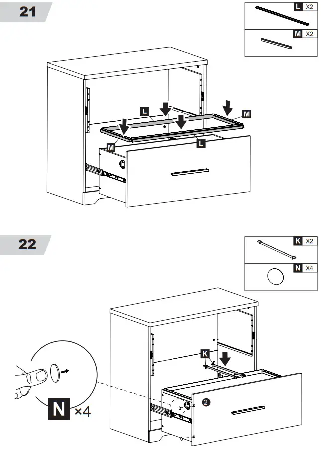 DEVAISE AWJG008 Wood 2 Large Drawer File Cabinet - Fig 19
