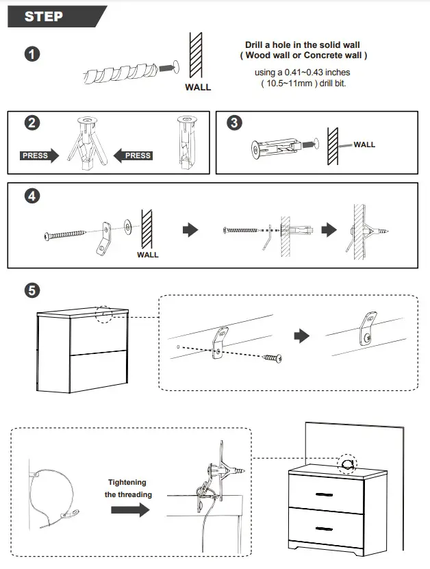 DEVAISE AWJG008 Wood 2 Large Drawer File Cabinet - Fig 28