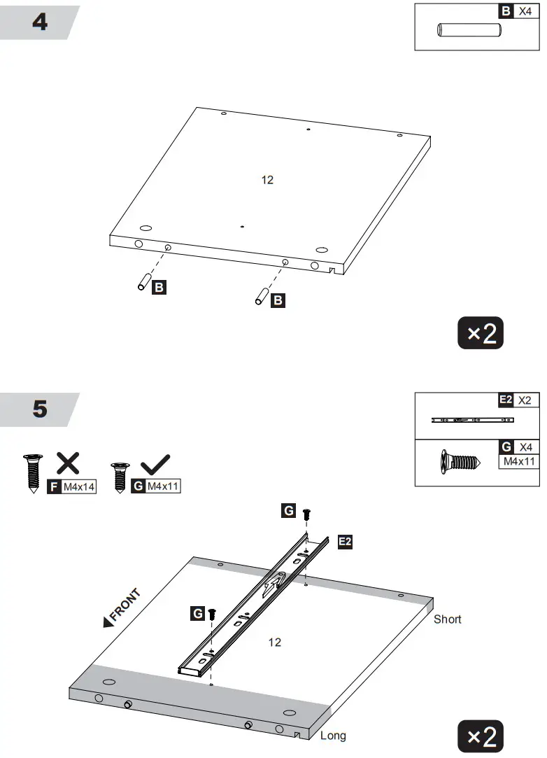DEVAISE AWJG008 Wood 2 Large Drawer File Cabinet - Fig 3