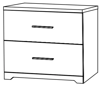 DEVAISE AWJG008 Wood 2 Large Drawer File Cabinet