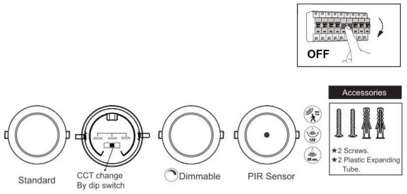 naeve 1373523 Komplex Built-in Surface Mounted Light - 2