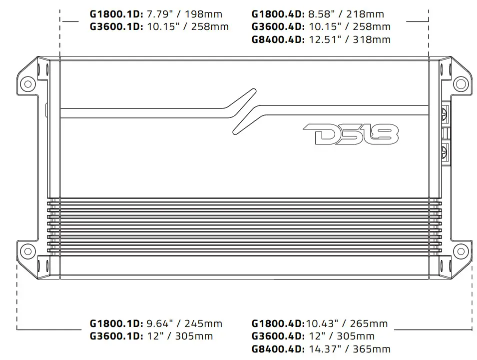 DS18 G1800.1D Class D Car Audio Amplifiers - Figure 10