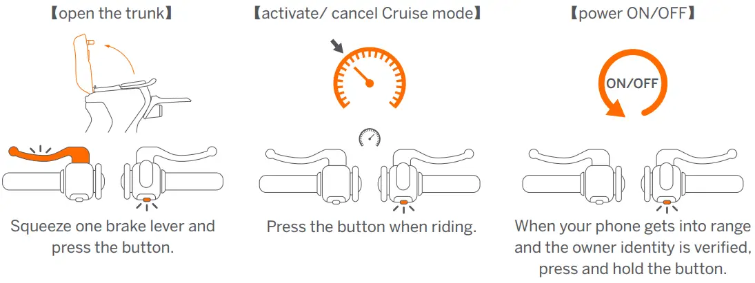 SEGWAY eMoped C80 Smart Electric eBike -Functions of the Custom Button