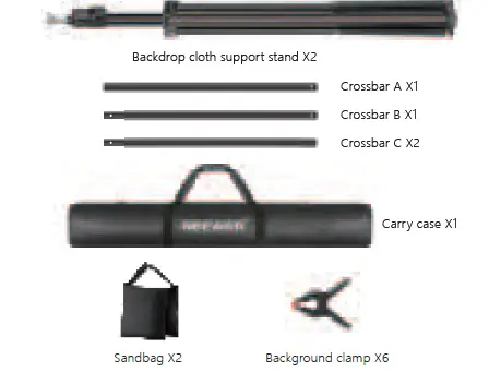 NEEWER 10094897 Aluminum Alloy Backdrop Cloth Support System-2