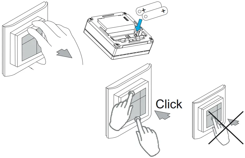 EATON xComfort Room Controller Touch Temperature Regulation - Replacing the batteries