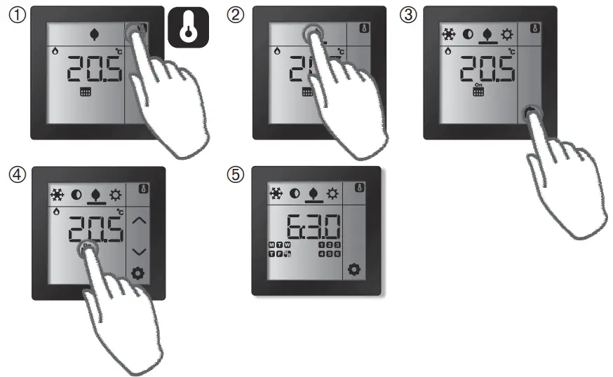EATON xComfort Room Controller Touch Temperature Regulation - Week Program Timer
