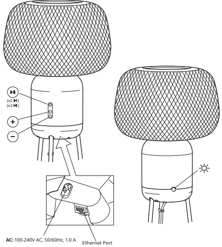 IKEA 104.872.94 SYMFONISK Speaker Lamp Base With Wifi Black Smart-fig2