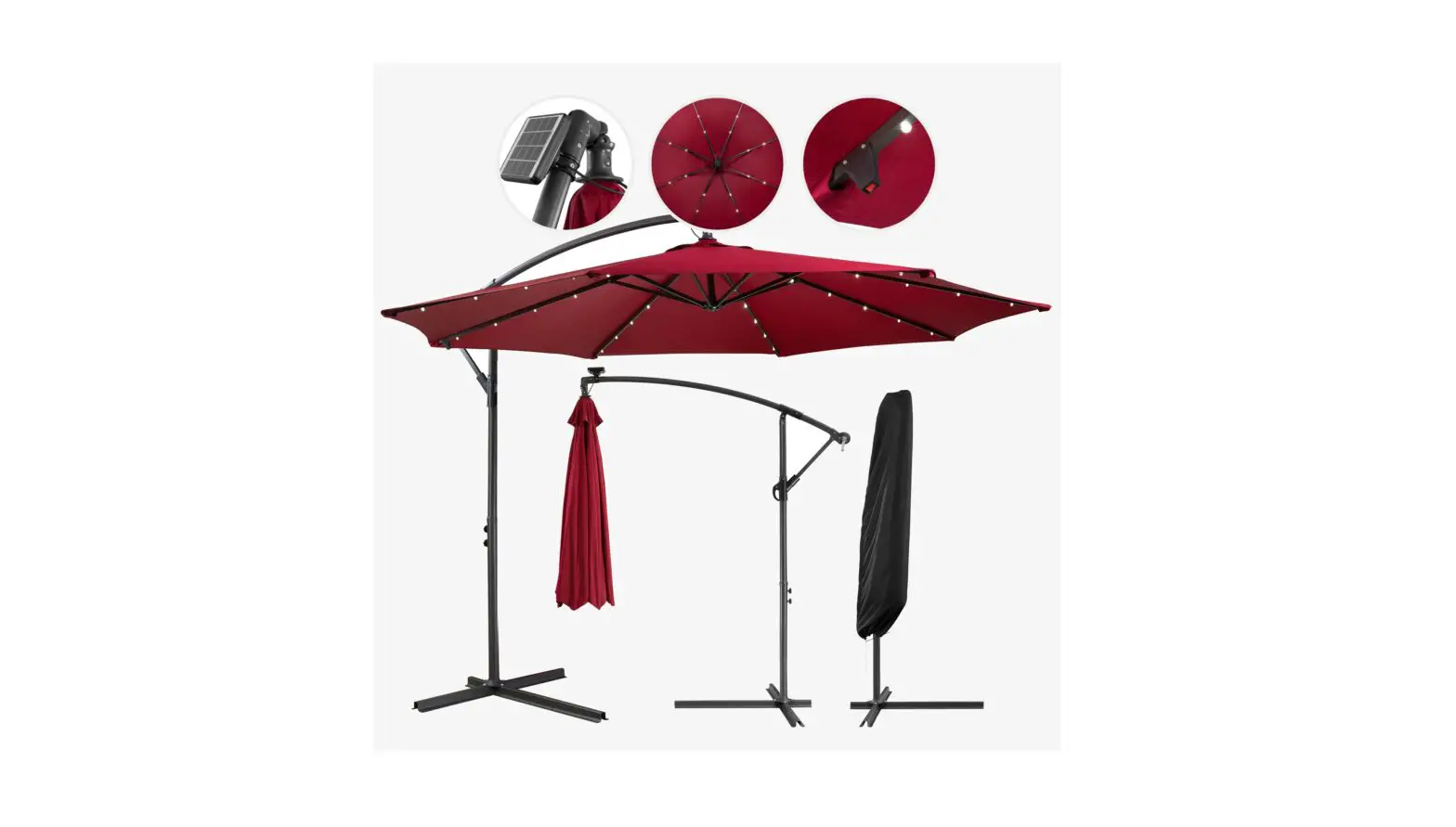 Arebos 9999981642729 Parasol With 40 Leds Instruction Manual