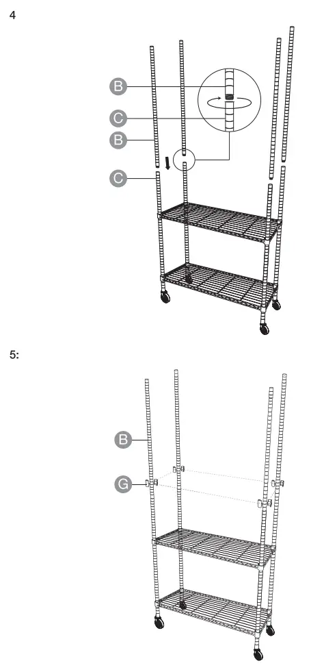 amazon basics B0727YYPR2 4-Shelf Shelving Unit - fig 2