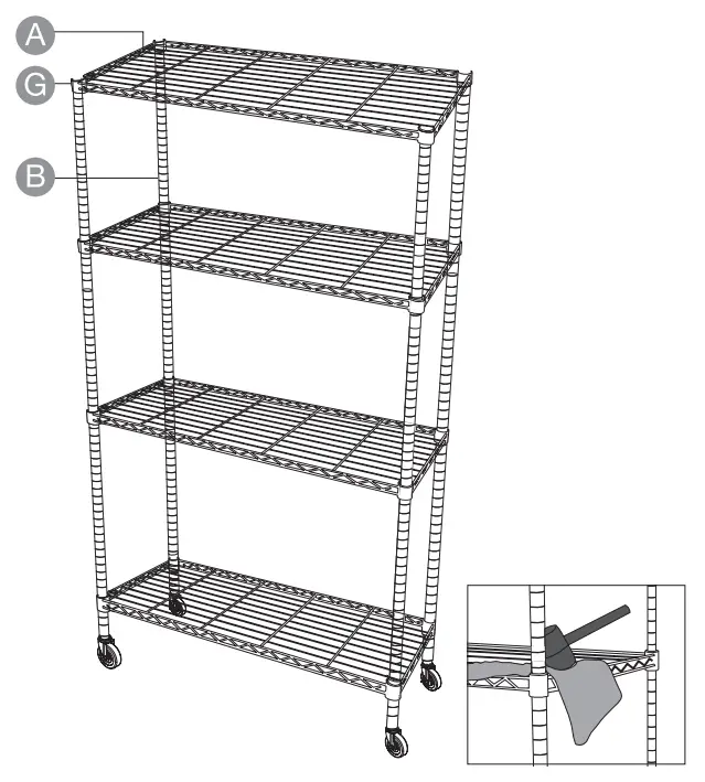 amazon basics B0727YYPR2 4-Shelf Shelving Unit - fig 6