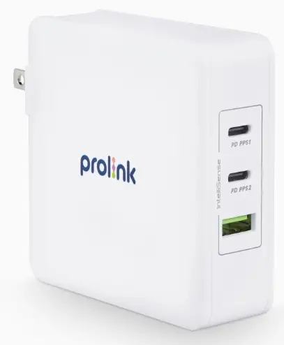 prolink GT-314001 140W 3-port GaN PD Charger with IntelliSense