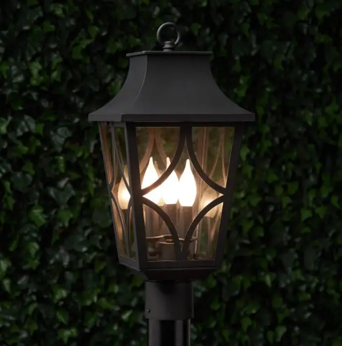 Signature Hardware 434131 Altimeter 3 Light Candelabra Outdoor Post Lantern