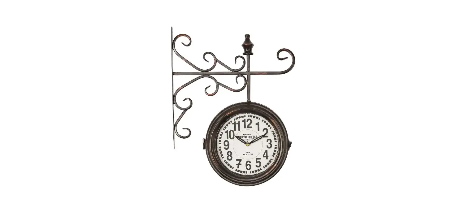 Yhd Clka1b359 Double Sided Iron Wall Clock Black User Manual