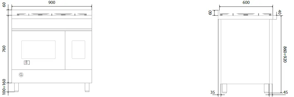 ILVE-PD096DNE3-90cm-Nostalgie-Series-Cooker-Double-Oven-09