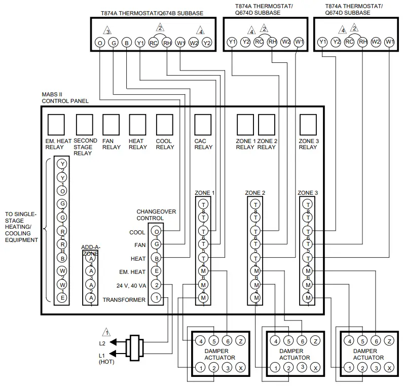 Honeywell T874A D Thermostats Subbases-fig6