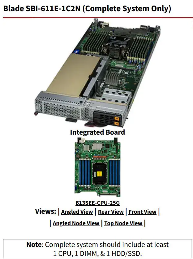 BLADE SBI-611E-1C2N Integrated Board Instructions
