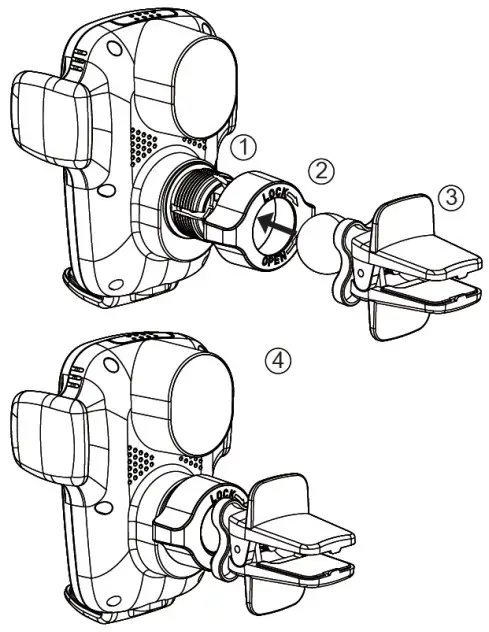 ACEFAST D1 15W Fast Wireless Charger Car Mount Holder - Component assembly