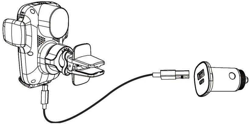 ACEFAST D1 15W Fast Wireless Charger Car Mount Holder - USB C charging cable