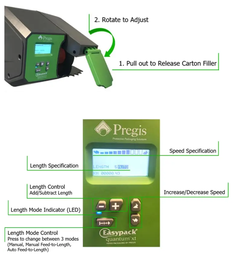 Pregis Quantum Series Includes The Quantum XT and Quantum XTW Systems - Head Assembly Controls