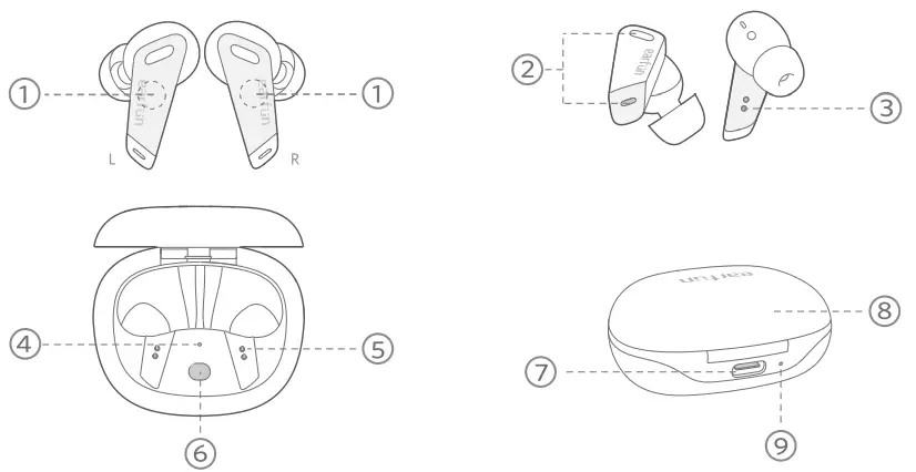 earfun TW302 Air Pro ANC Wireless Earbuds -DIAGARAM