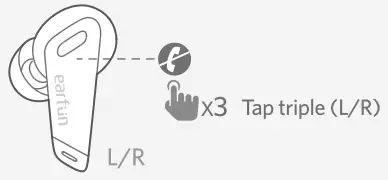 earfun TW302 Air Pro ANC Wireless Earbuds -REJECT CALL