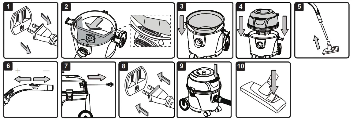 Vacmaster VZA306P 0201 Dry Vacuum - DRY VACUUM OPERATION
