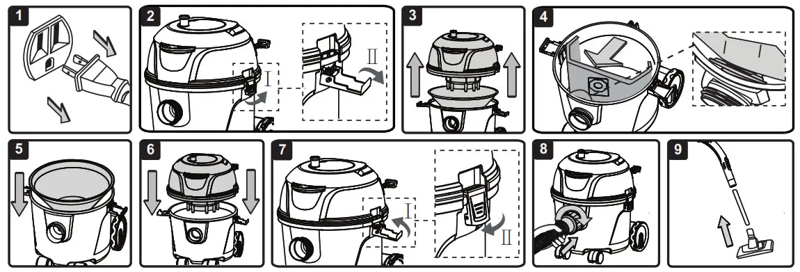 Vacmaster VZA306P 0201 Dry Vacuum - GENERAL ASSEMBLY INSTRUCTIONS