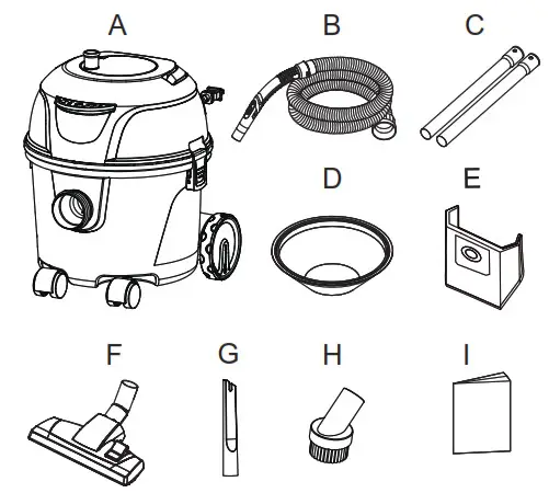Vacmaster VZA306P 0201 Dry Vacuum - UNPACKING & CHECKING CARTON