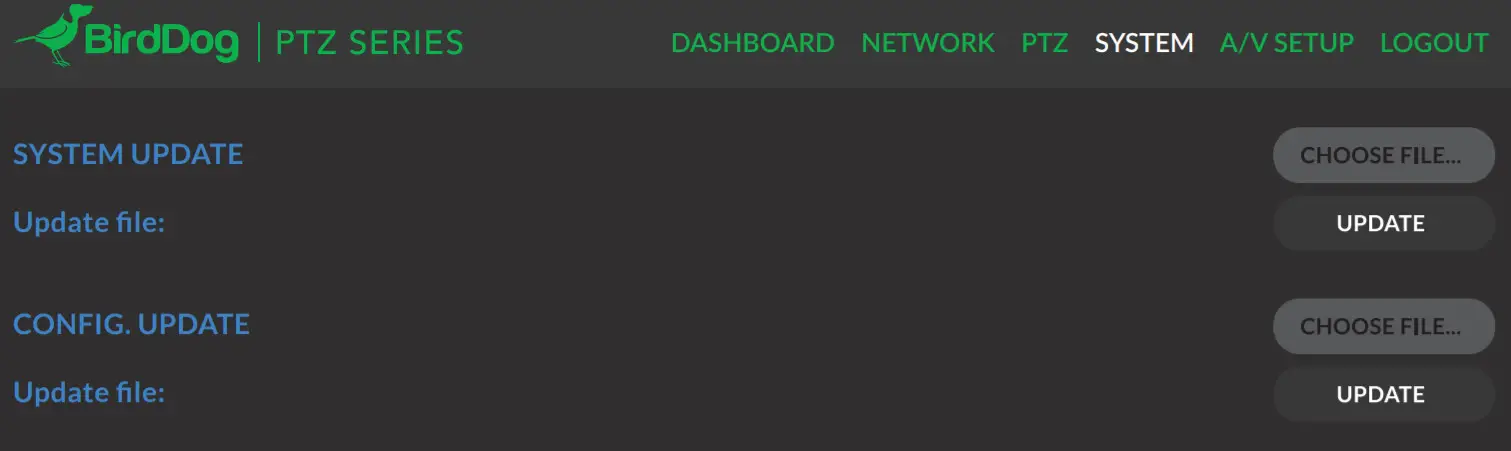 NDI BirdDog EYES A200- FIRMWARE UPDATE