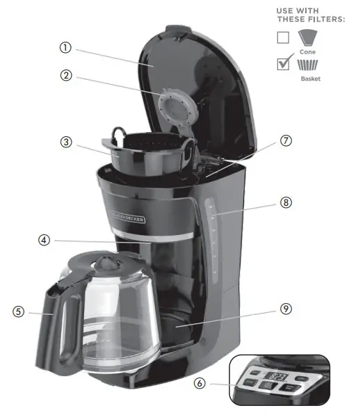 BLACK DECKER CM1070B Series 12 Cup Programmable Coffee Maker -1