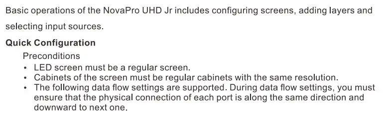 NOVASTAR NovaPro UHD Jr All-in-One Video Processing Controller User Guide - Operations